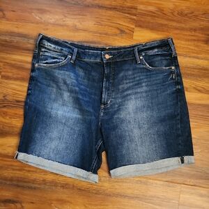 Silver Jeans Dark Blue Denim Shorts, 22W